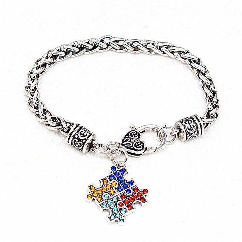 Puzzle Piece Charm Autism Awareness Bracelet