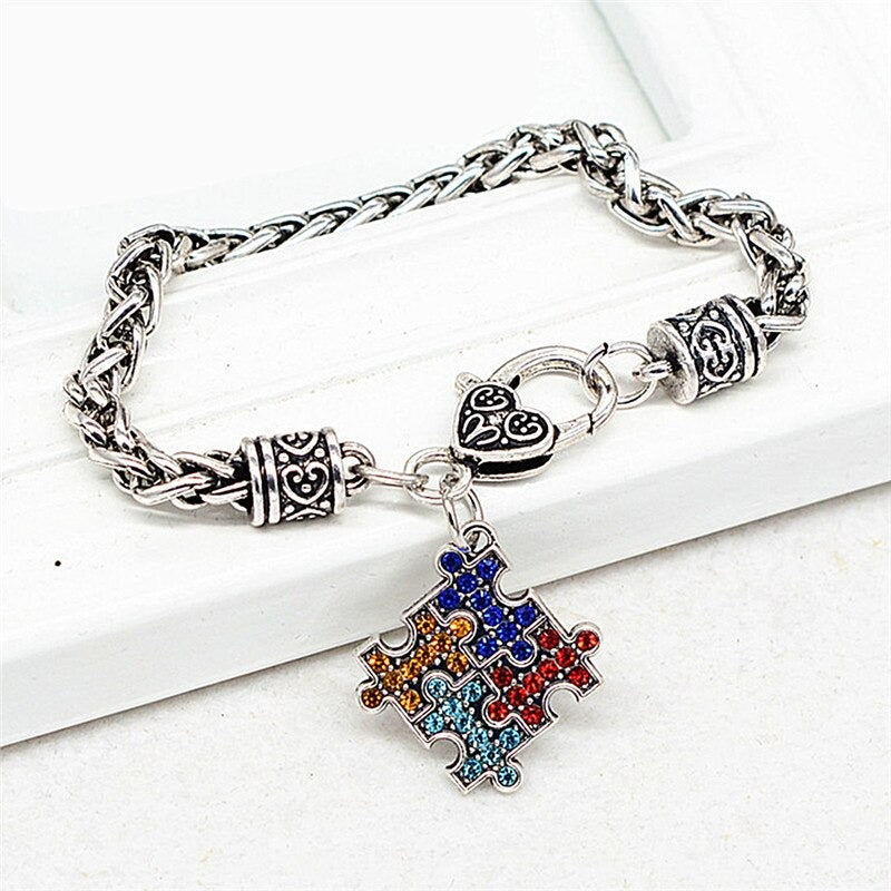 Puzzle Piece Charm Autism Awareness Bracelet