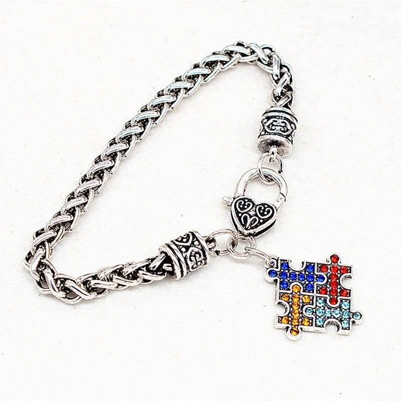 Puzzle Piece Charm Autism Awareness Bracelet