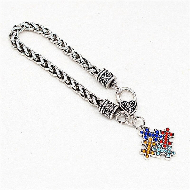 Puzzle Piece Charm Autism Awareness Bracelet