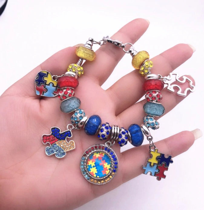 2 Multi Colored Silicon Autism Awareness ADULT Bracelet