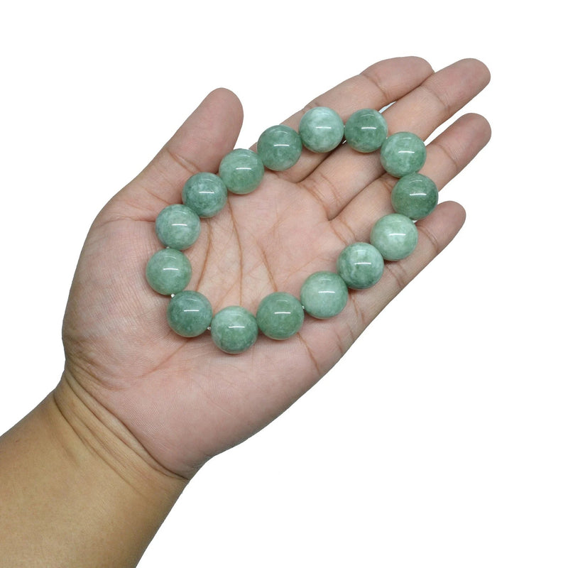 Green Burma Natural Jade Beads Bracelet