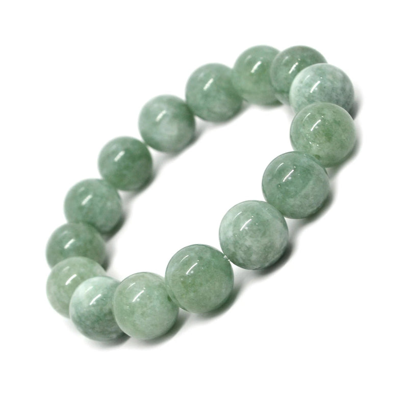 Green Burma Natural Jade Beads Bracelet