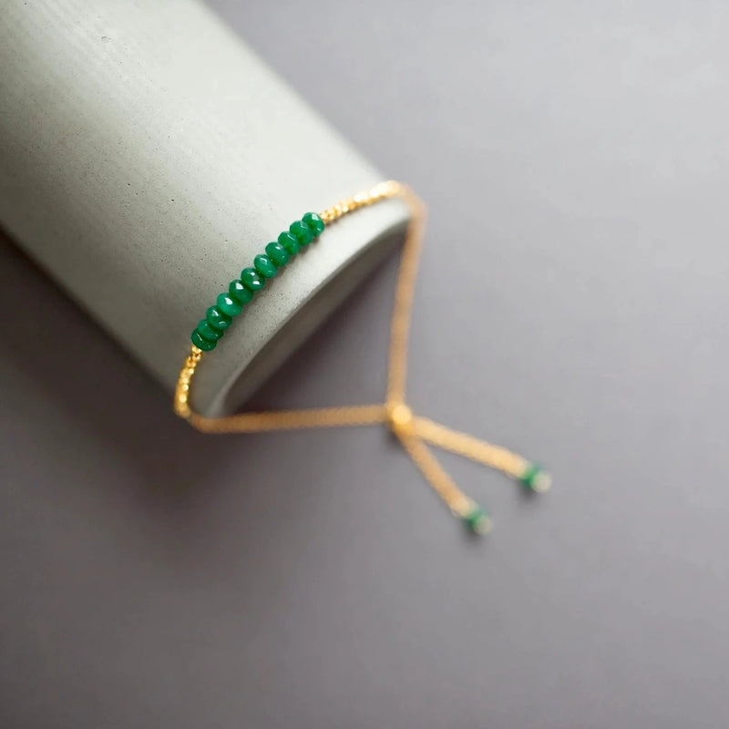 Dainty Green Jade Bracelet