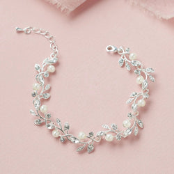 Pearl Crystal Bridal Wedding Bracelet