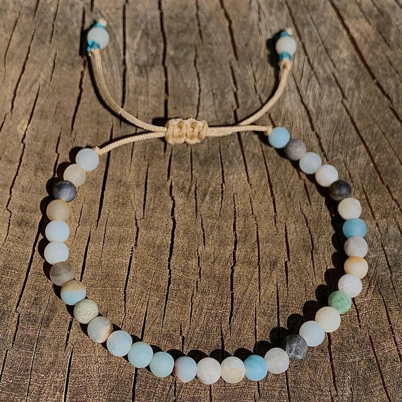 Handmade Frosted Amazonite Spiritual Yoga Bracelet