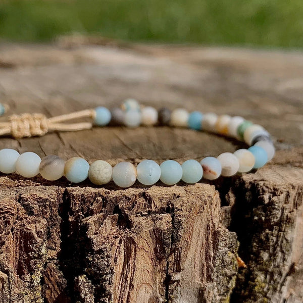 Handmade Frosted Amazonite Spiritual Yoga Bracelet