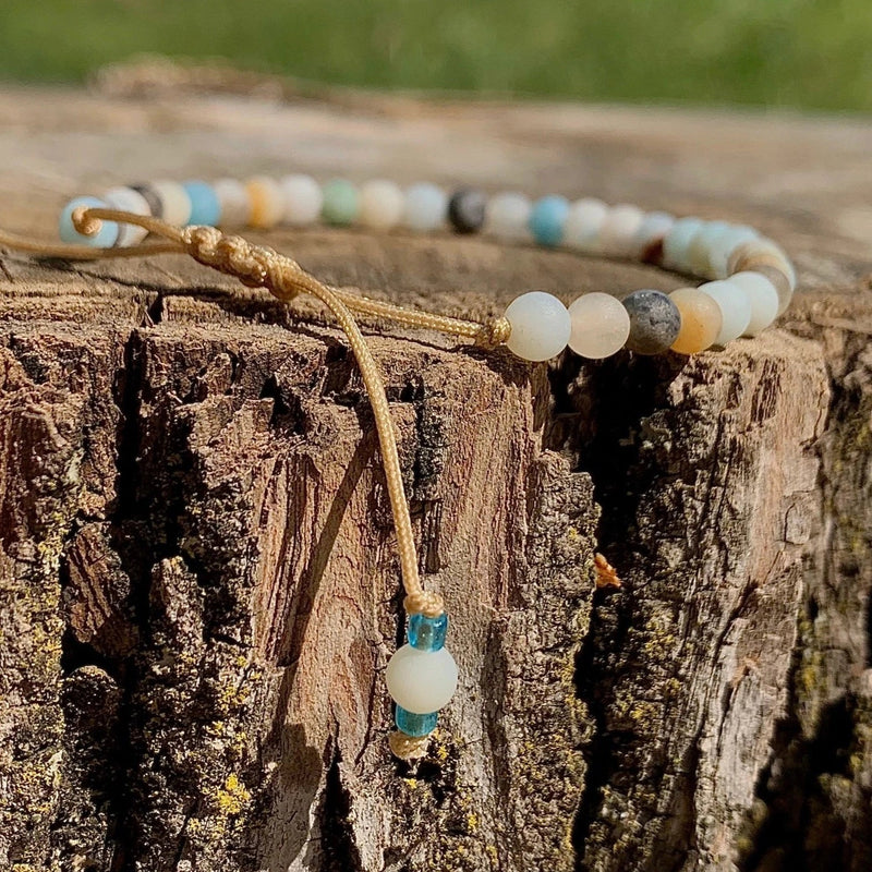 Handmade Frosted Amazonite Spiritual Yoga Bracelet