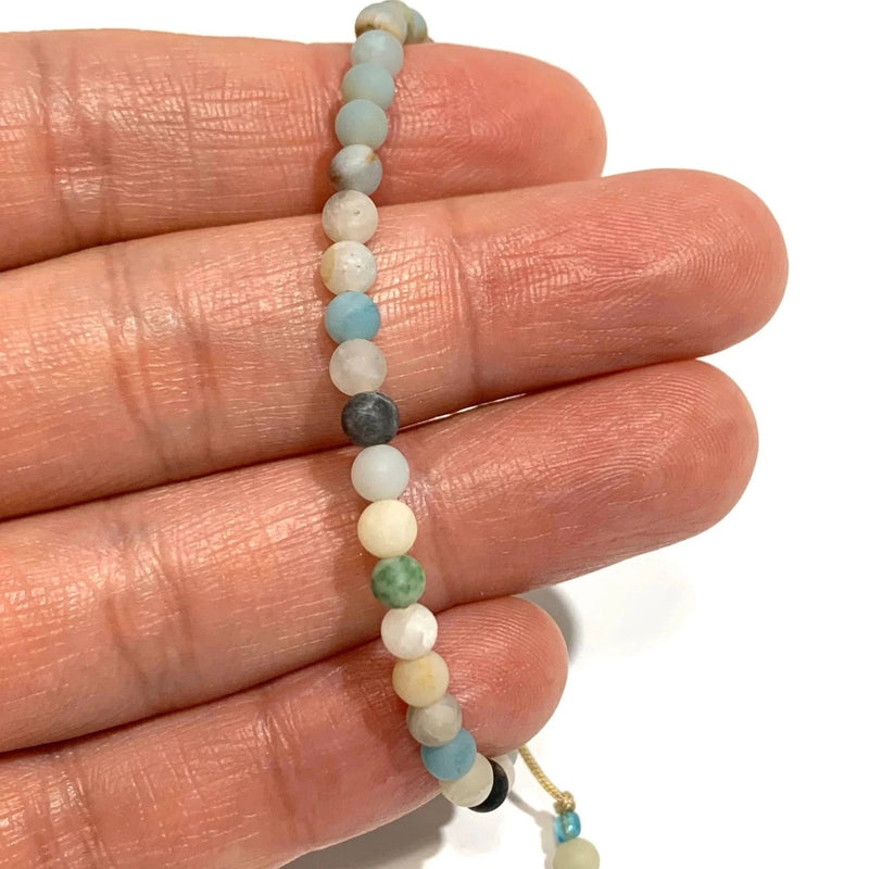 Handmade Frosted Amazonite Spiritual Yoga Bracelet