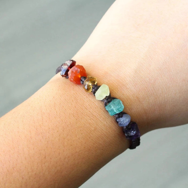 Raw Gemstone Chakra Bracelet