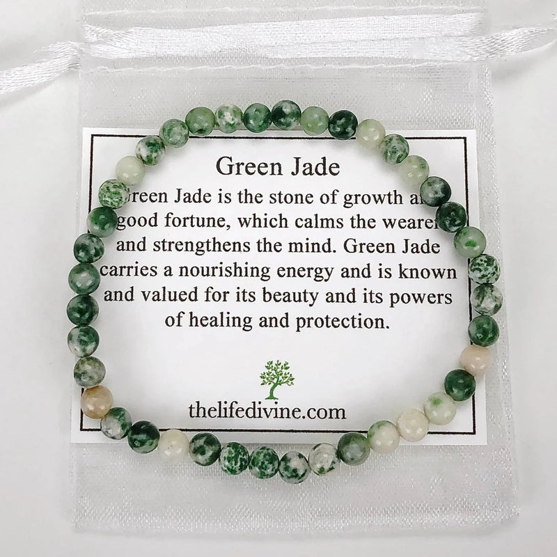 Green Jade Bracelet 8mm Gemstone Beads