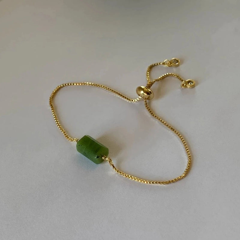 Green Jade Raw Crystal Bracelet