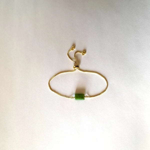 Green Jade Raw Crystal Bracelet