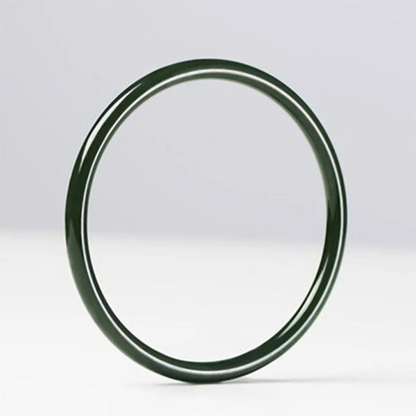 Hetian jade bangle Round Hetian Cyan bracelet