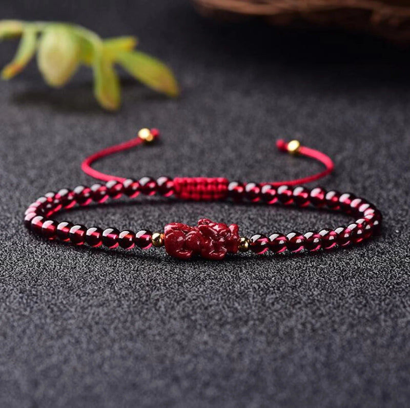 4mm Garnet Stone Pixiu Bracelet