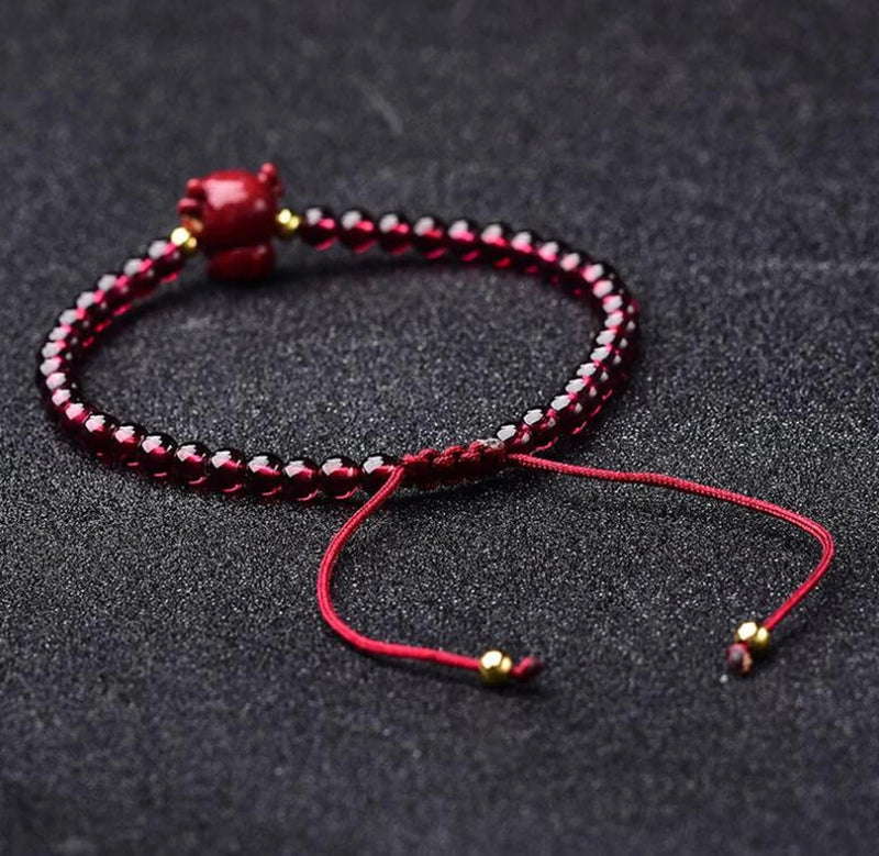 4mm Garnet Stone Pixiu Bracelet