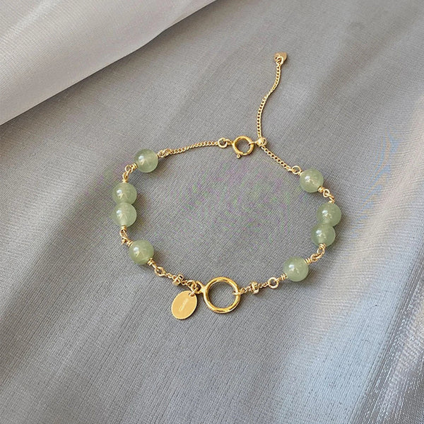 Natural Hetian Gold Single Circle Jade Bracelet