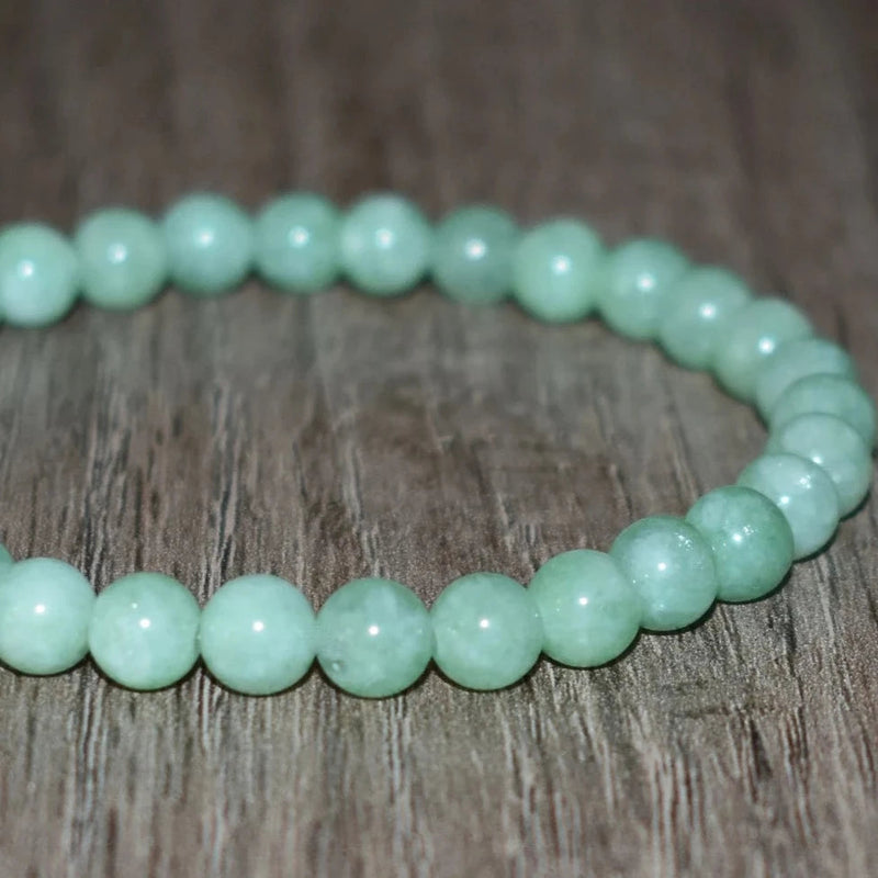 6mm Jadeite Green Jade Bracelet