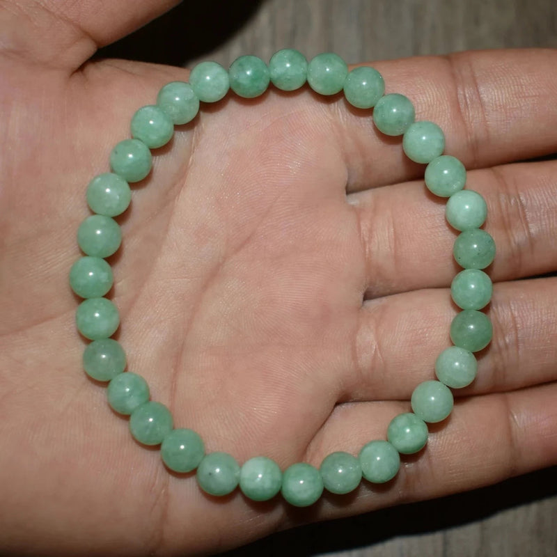 6mm Jadeite Green Jade Bracelet