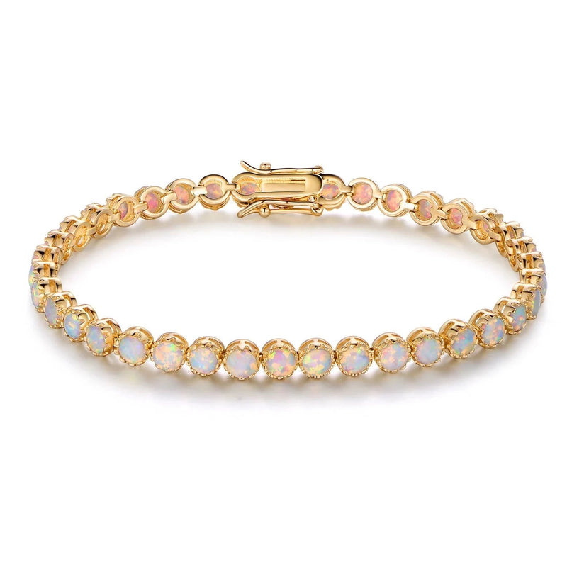 18K Gold Filled Opal Tennis Bracelet