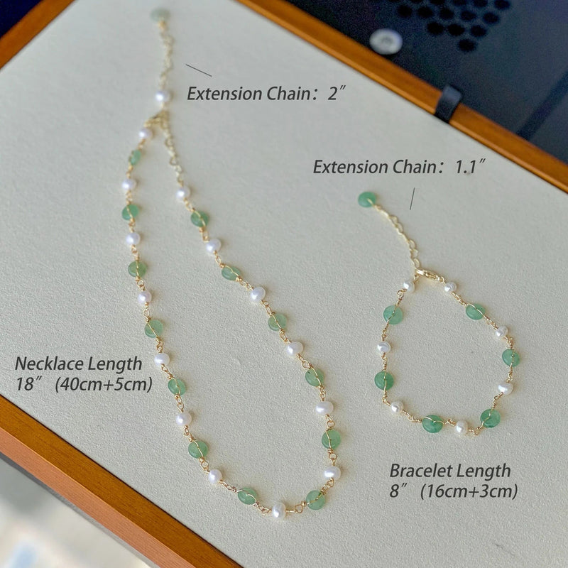 Natural Jade Donuts and Pearls Beads Pendant Bracelet