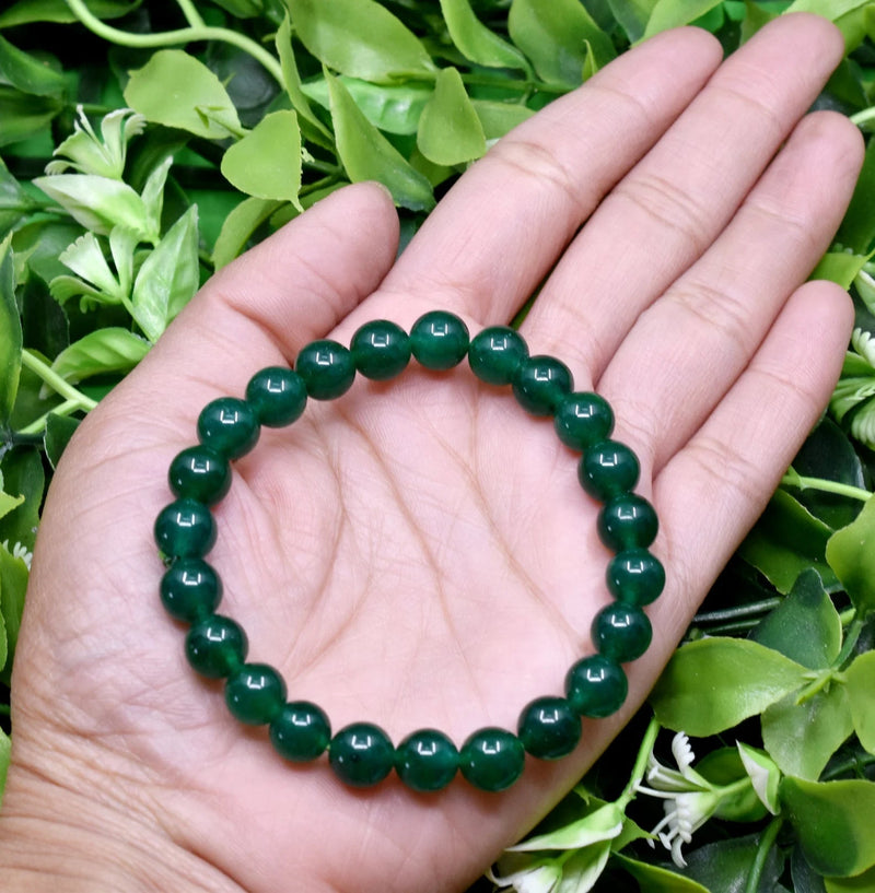 Green Jade Bracelet 8MM A Round Bead Bracelet