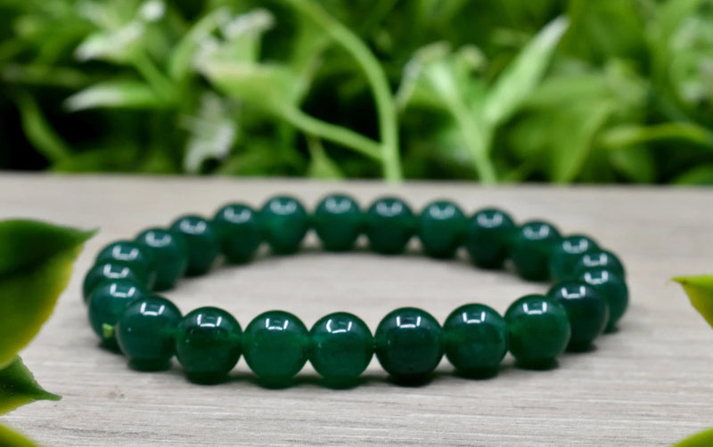 Green Jade Bracelet 8MM A Round Bead Bracelet