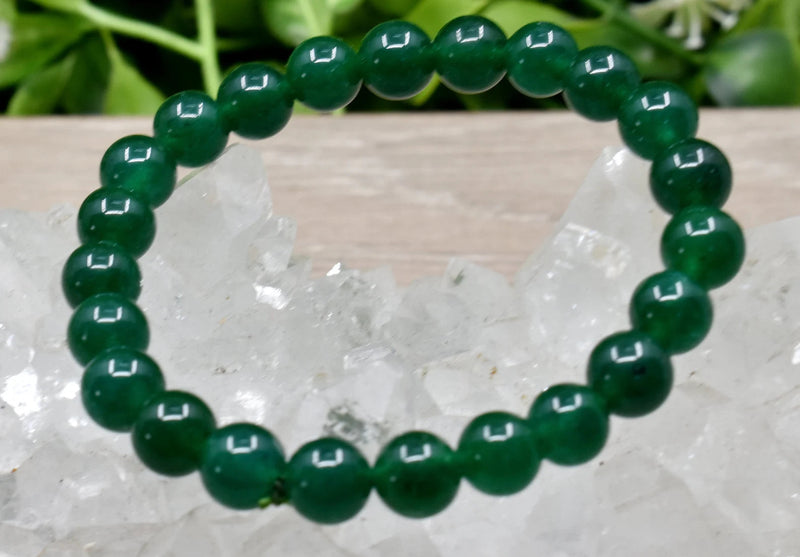 Green Jade Bracelet 8MM A Round Bead Bracelet