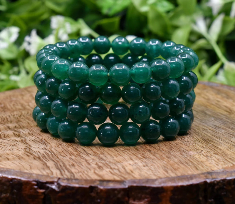 Green Jade Bracelet 8MM A Round Bead Bracelet