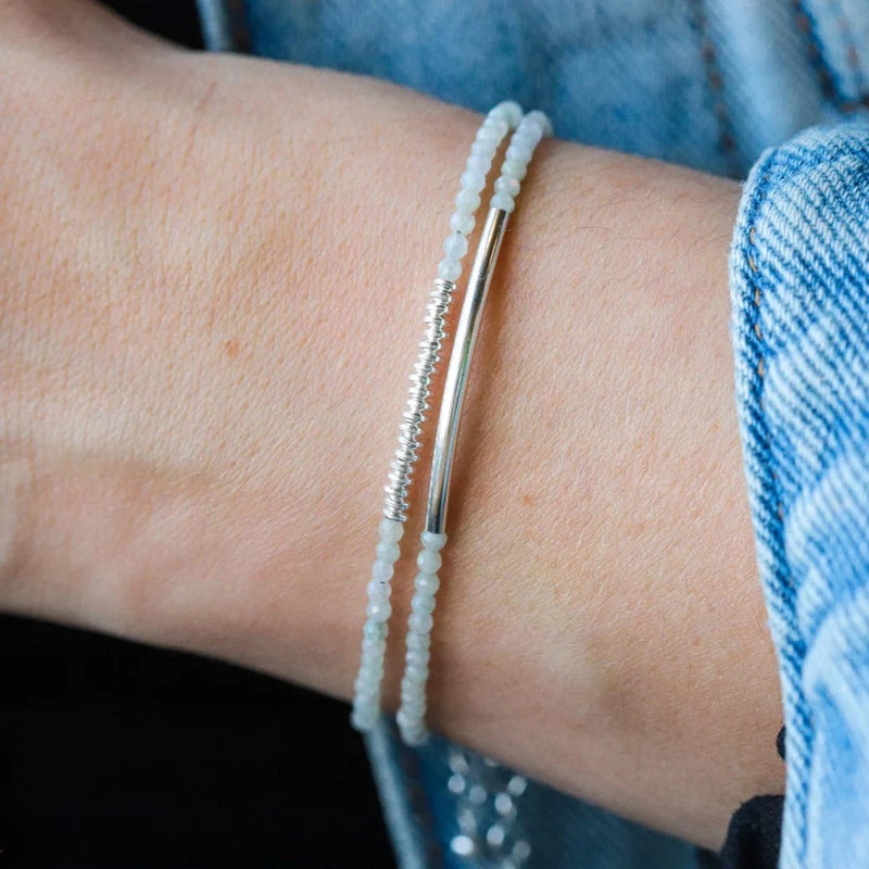 Faceted Natural Jade  Stone Bracelet