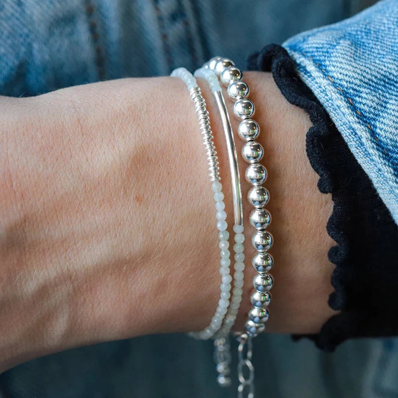 Faceted Natural Jade  Stone Bracelet