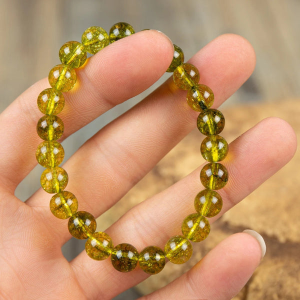 Green Peridot Stone Olivine Crystal Quartz Bracelet