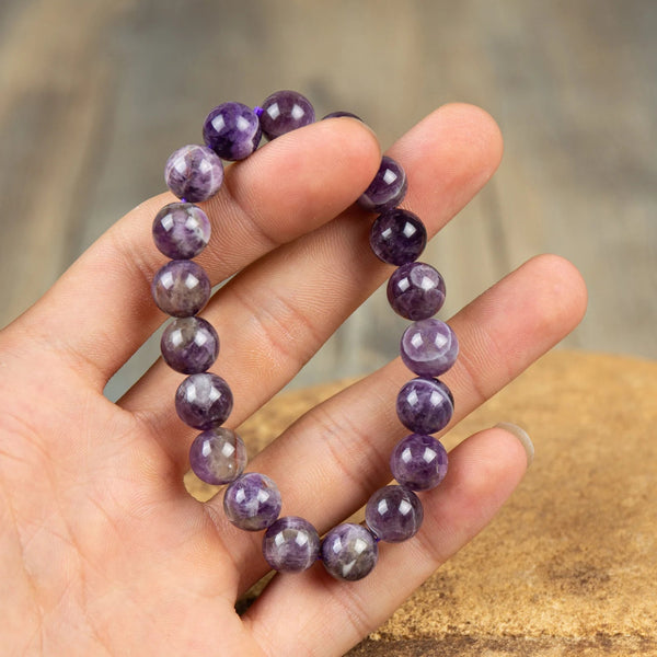 Natural Amethyst Purple Gemstone Healing Bracelet