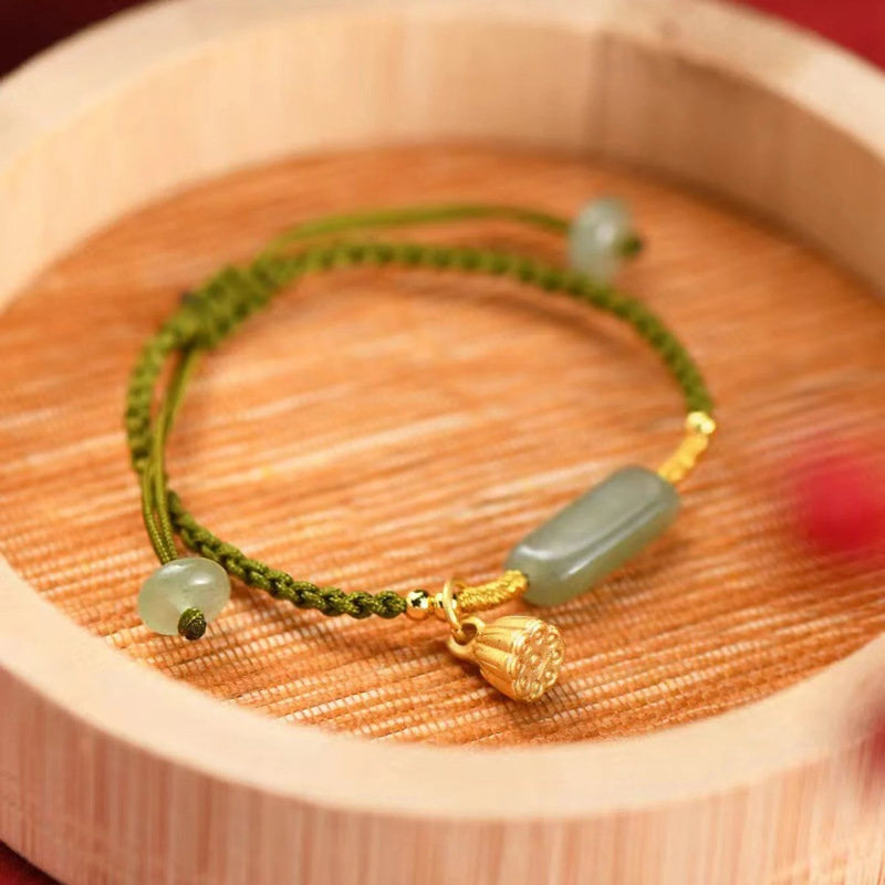 S925 Sterling Silver Hetian Jade Bracelet