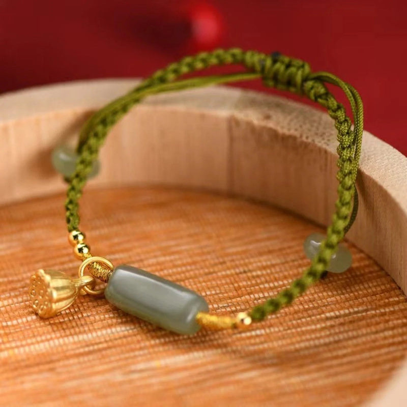 S925 Sterling Silver Hetian Jade Bracelet