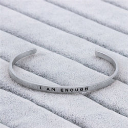 I Am Enough Cuff Friendship Bracelet