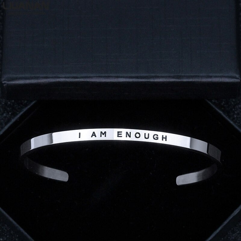 I Am Enough Cuff Friendship Bracelet