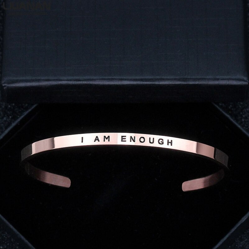 I Am Enough Cuff Friendship Bracelet