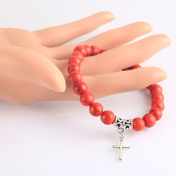 Natural stone lava Jesus Bracelet