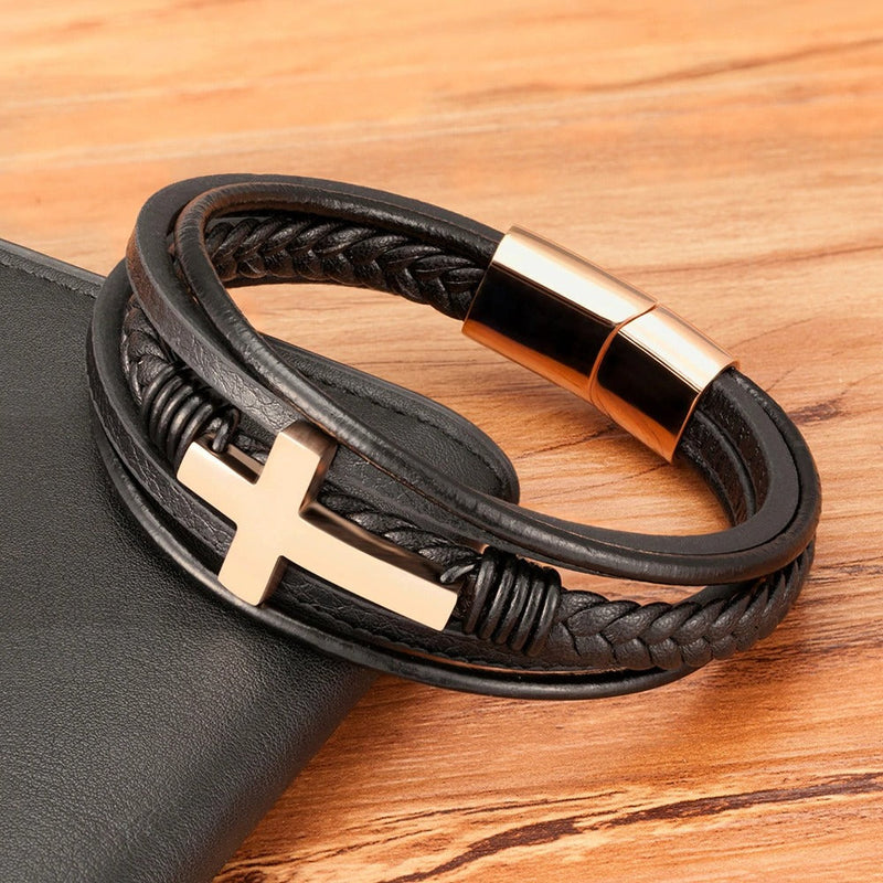 Stainless Steel Cross Bracelet