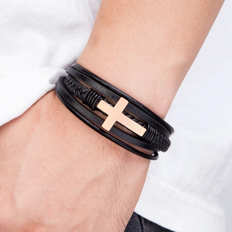 Stainless Steel Cross Bracelet