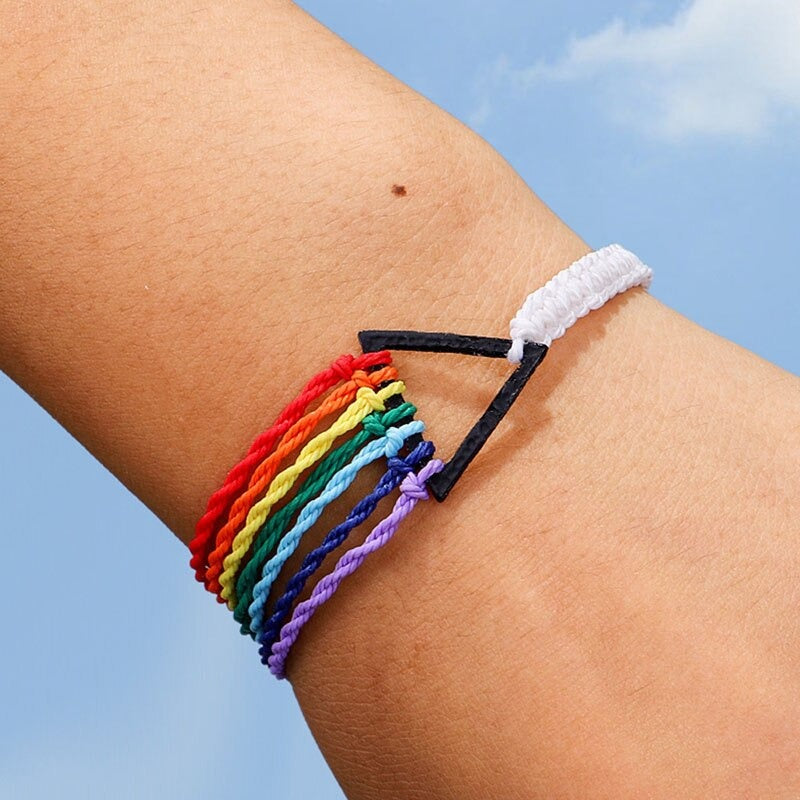 Multilayer Wax Rope Lgbt Bracelet