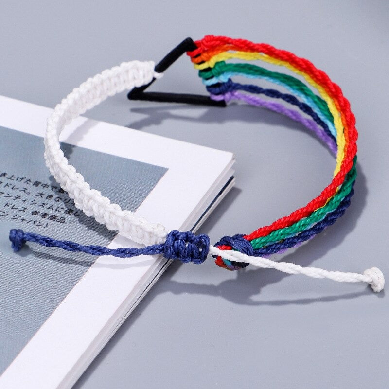 Multilayer Wax Rope Lgbt Bracelet