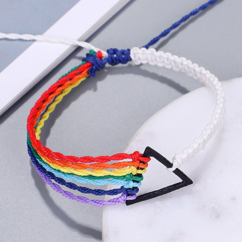 Multilayer Wax Rope Lgbt Bracelet