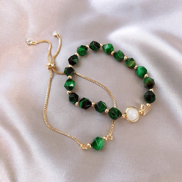 Anniv Green Natural Stone Bracelet