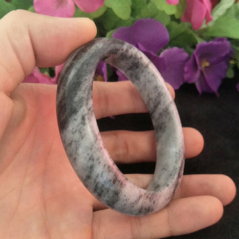 Natural Black and White Jade Bangles